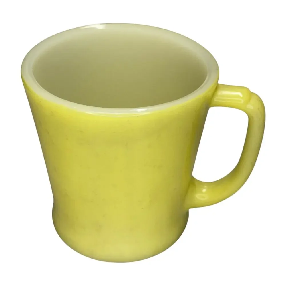Anchor Hocking Fire-King Yellow D-Handle Mug Vintage Milk Glass USA - Picture 4 of 9